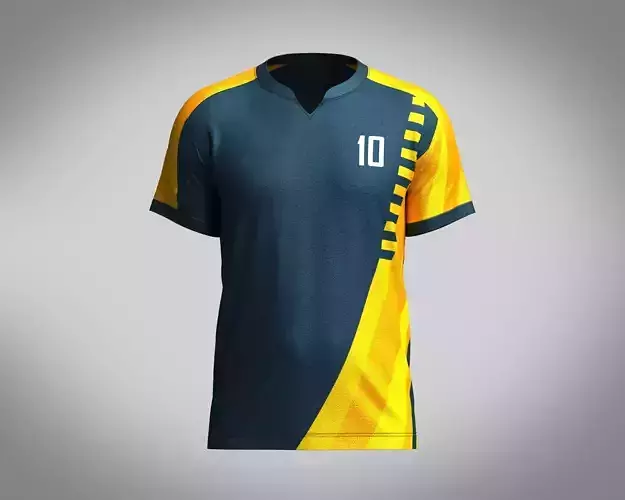 Mens Soccer Dark Blue and Yellow Jersey Player-10