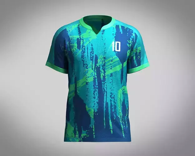 Mens Soccer Blue and Mint Jersey Player-10
