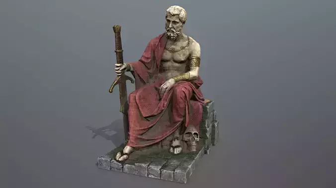 Man Statue 2 Low-poly 3D model