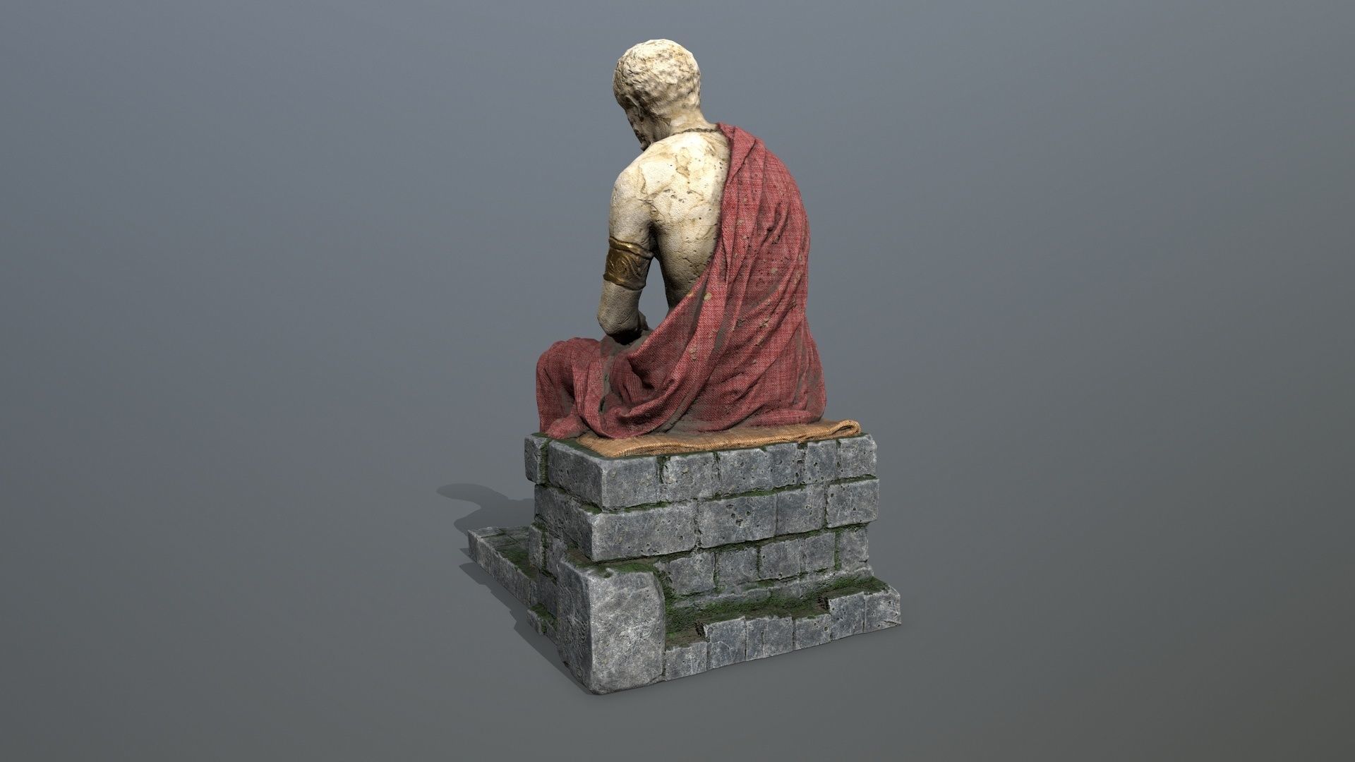 Man Statue 2 Low-poly 3D model_5