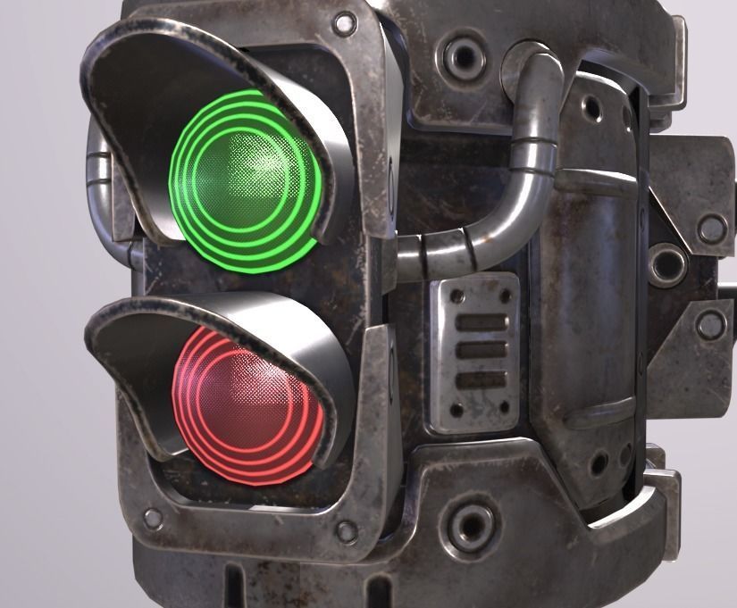 TrafficLight Low-poly 3D model_5