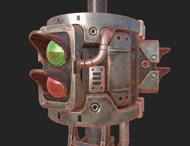 TrafficLight Low-poly 3D model_6
