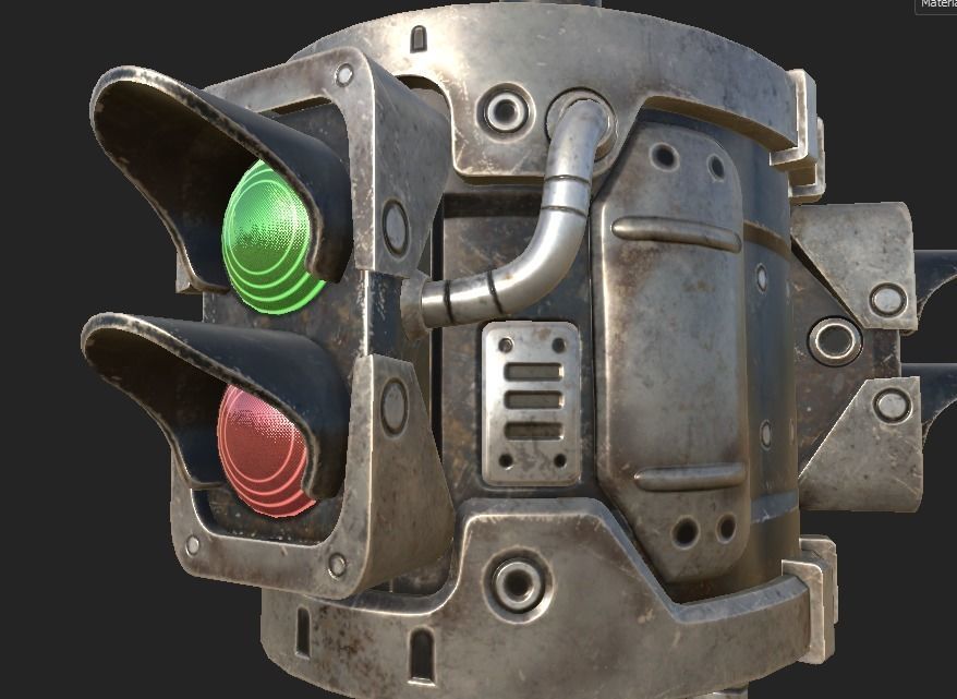 TrafficLight Low-poly 3D model_4