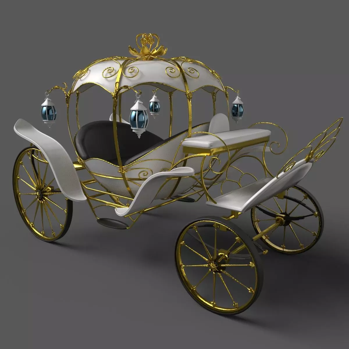 Cinderella Pumpkin Carriage Low-poly 3D model