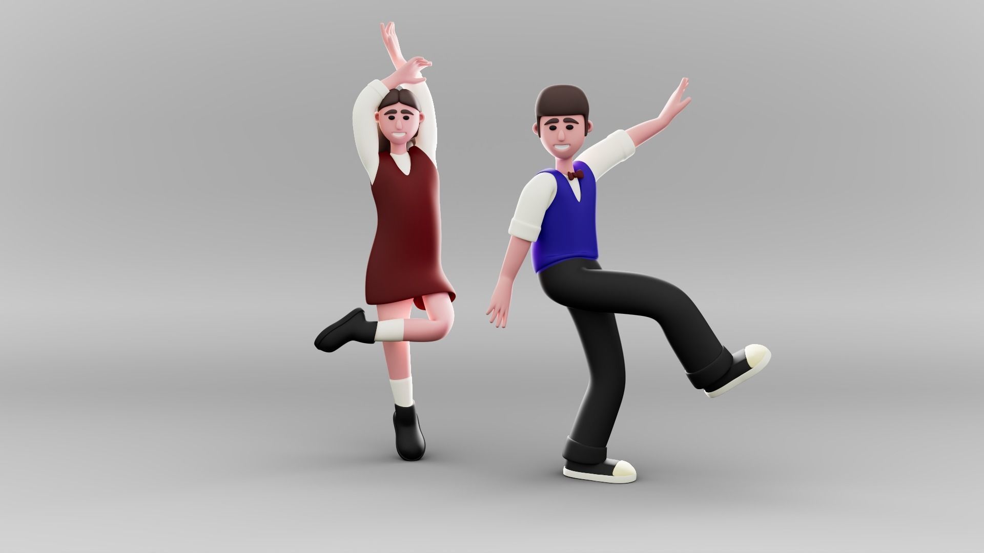 Musicians - Rigged 3D Characters 12 Animations Low-poly 3D model_8