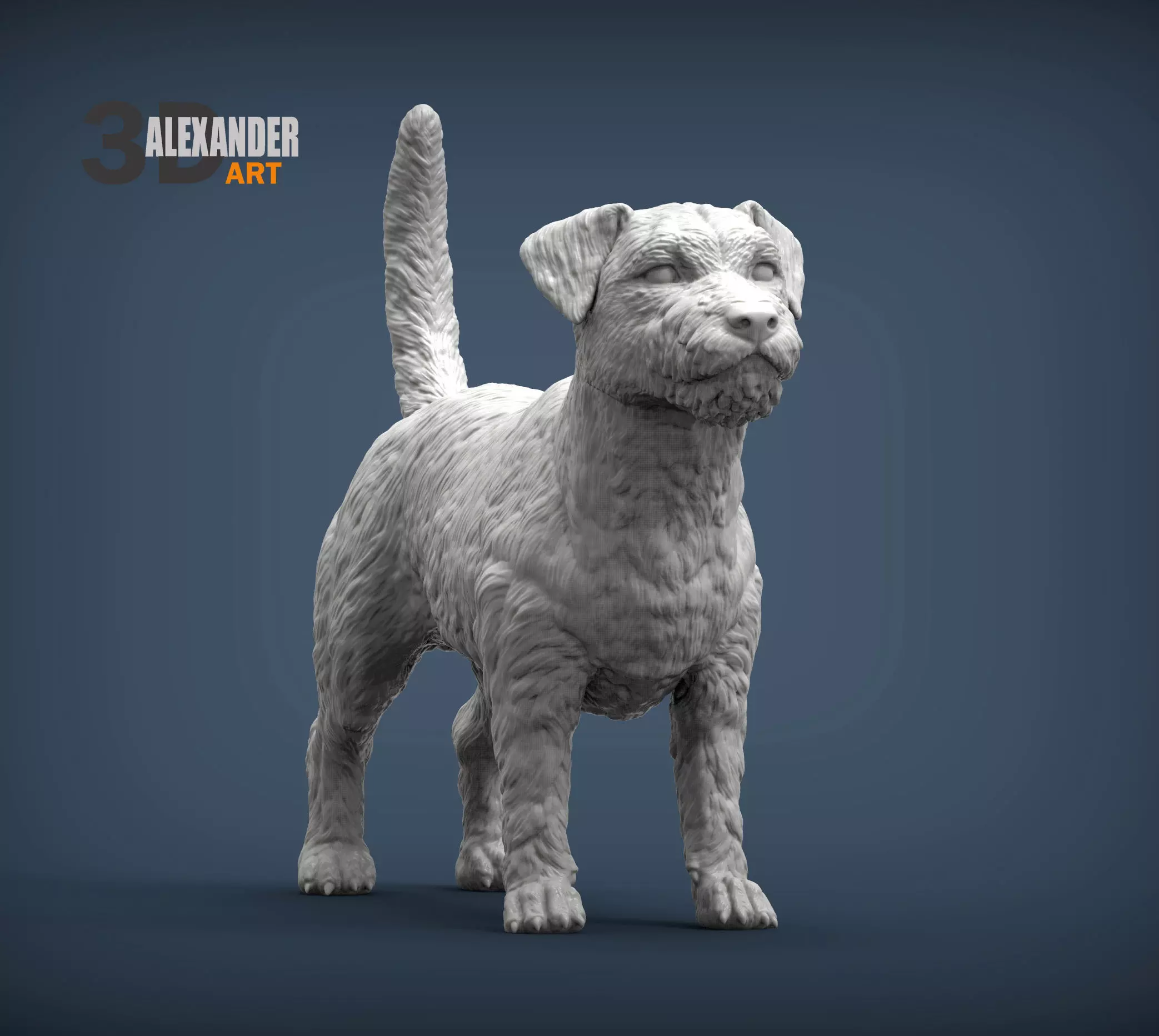 Jack Russell Terrier Longhair 3D print model_0