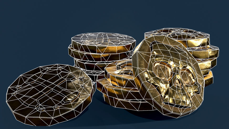 Pirate Gold Coin - PBR Low-poly 3D model_2