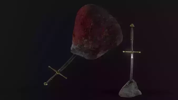 The Sword Still in the Stone - An April Fools Weapon Free low-poly 3D model