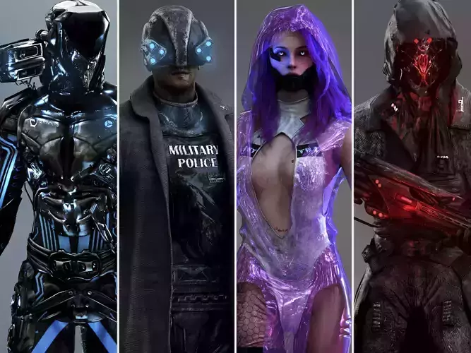 Sci Fi characters pack 3D Model Collection