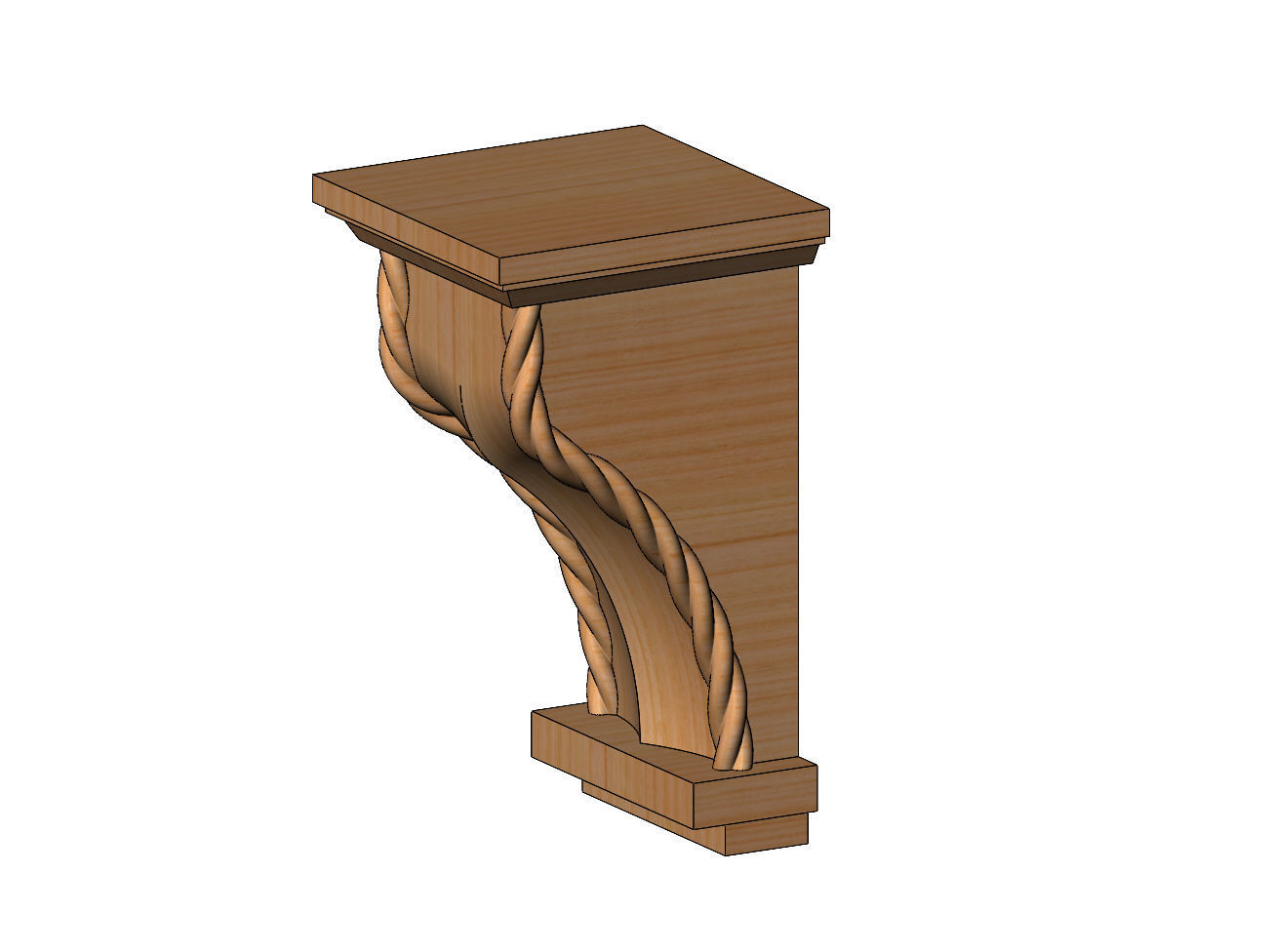 Braided faceted mission corbel bracket 3D print model_6