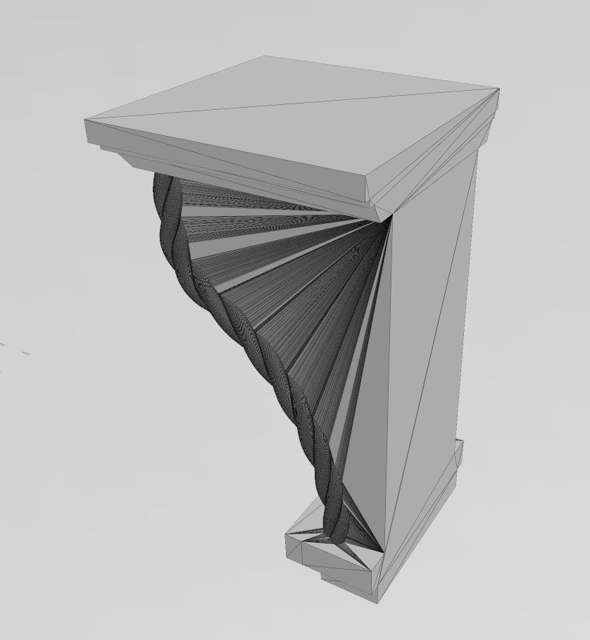 Braided faceted mission corbel bracket 3D print model_12