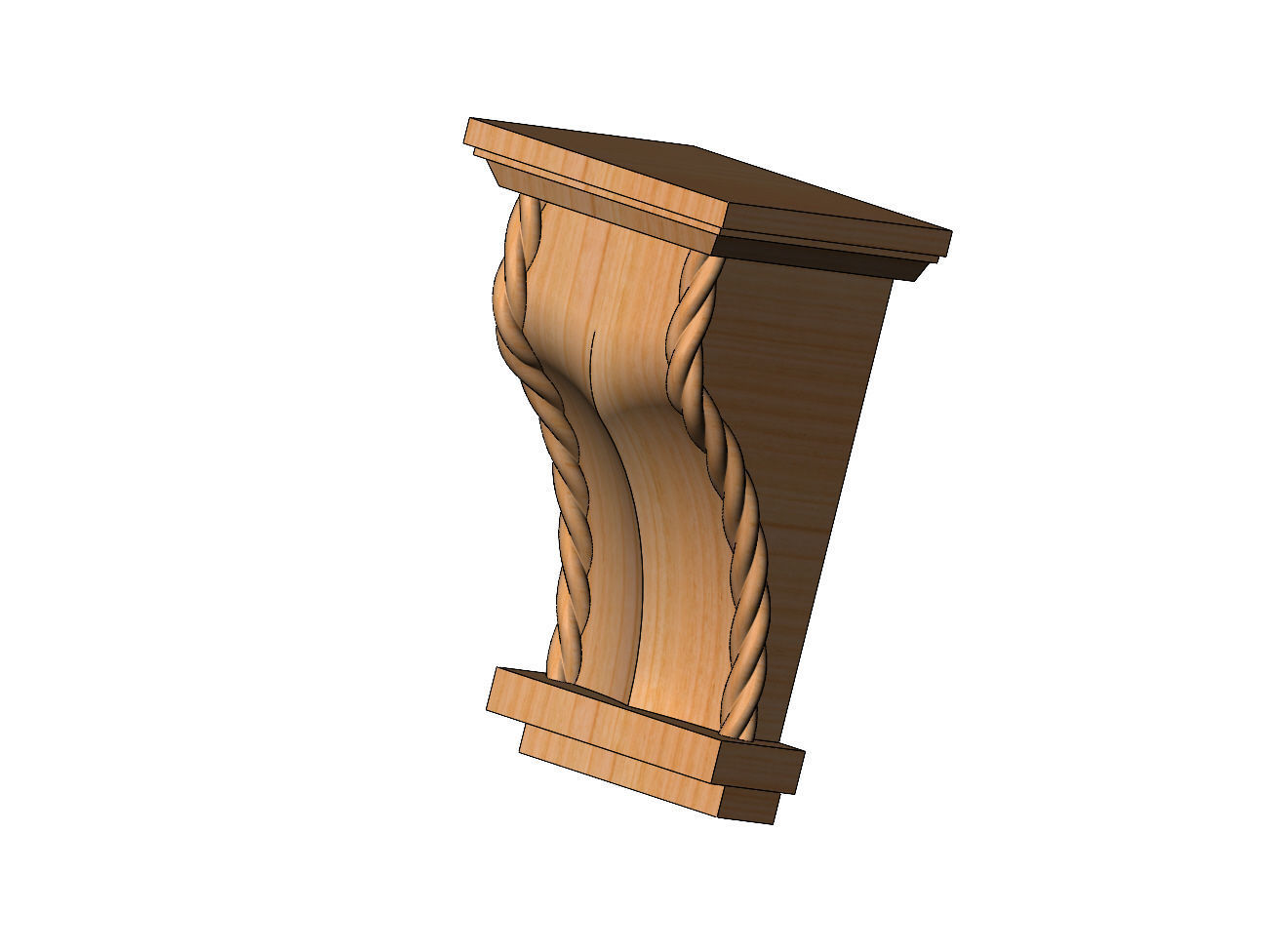 Braided faceted mission corbel bracket 3D print model_1