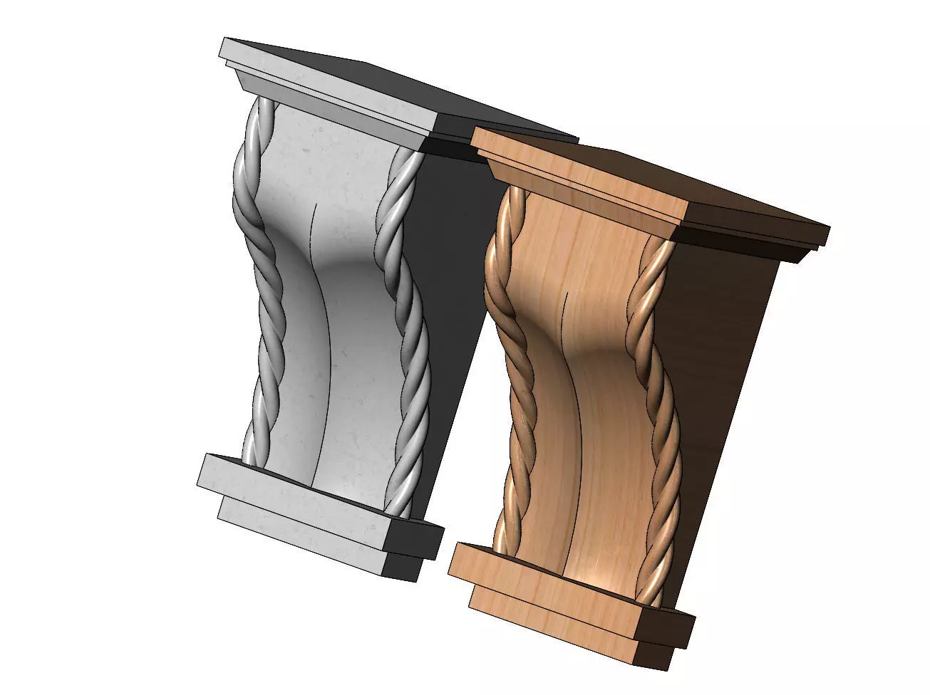 Braided faceted mission corbel bracket 3D print model_0