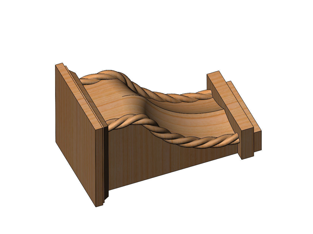 Braided faceted mission corbel bracket 3D print model_3