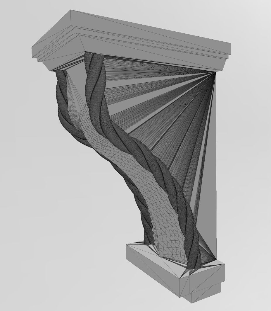 Braided faceted mission corbel bracket 3D print model_11