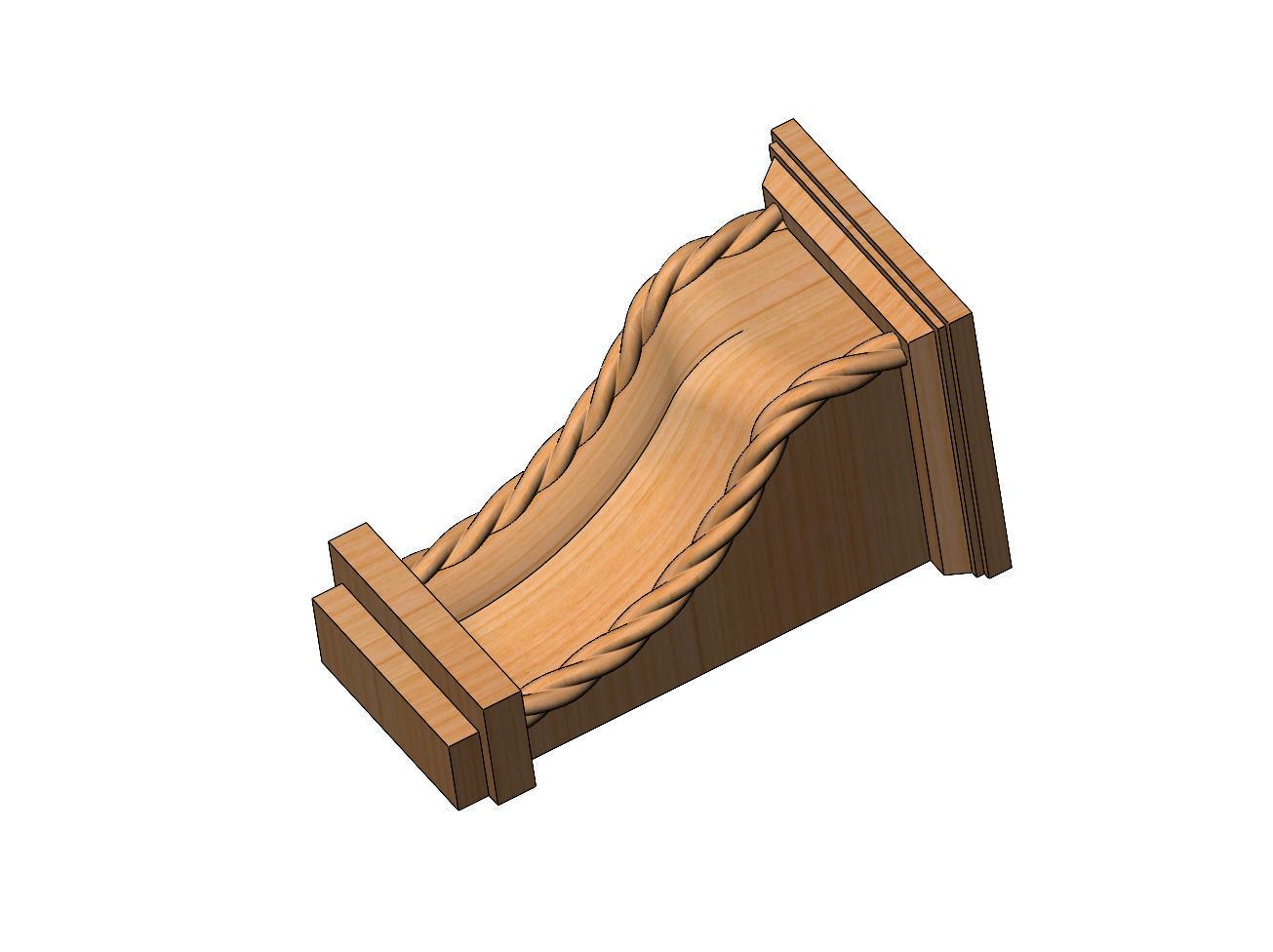 Braided faceted mission corbel bracket 3D print model_2