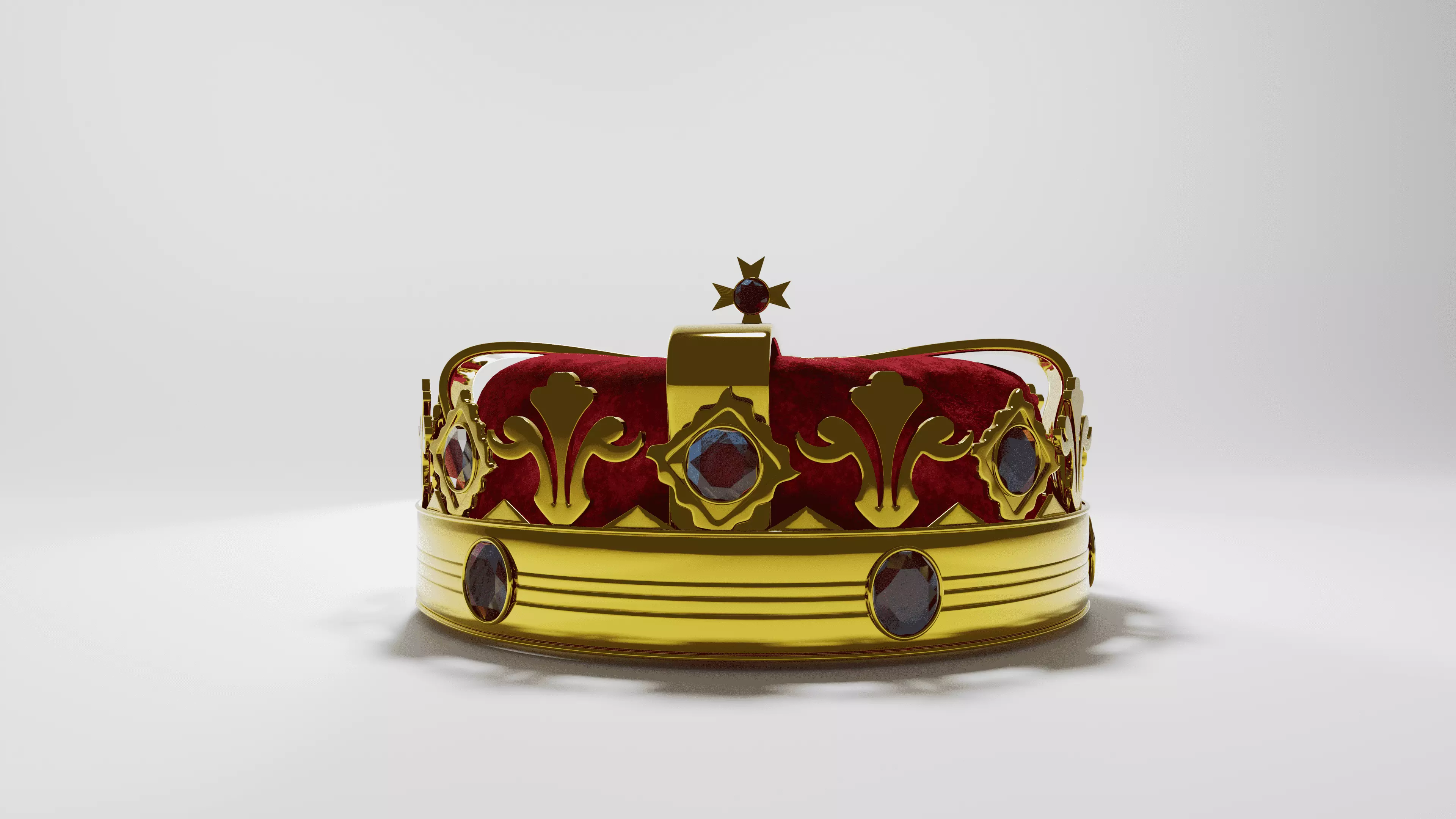 King crown with gems Free 3D model