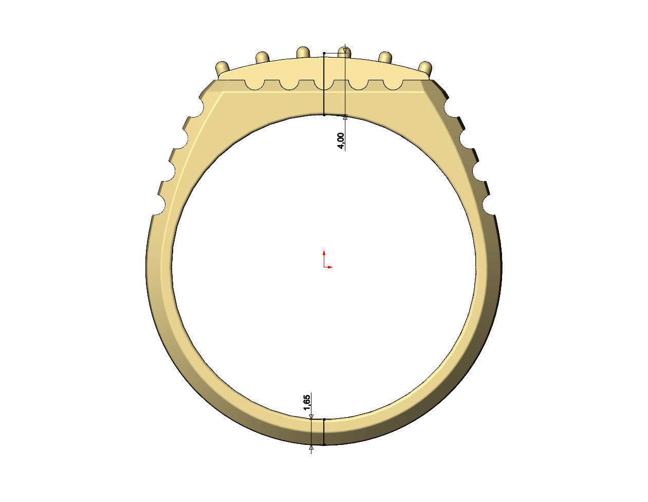 Diamond round top undulated signet US sizes 7to10 3D print model_6