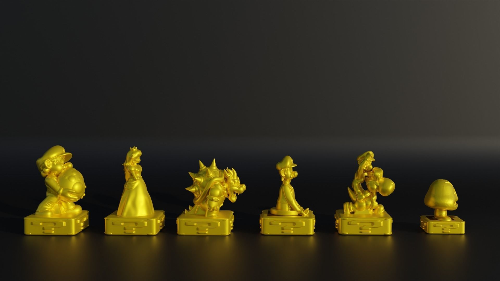 Super Mario Character Figure Chess Set - 6 Different Character 3D print model_2