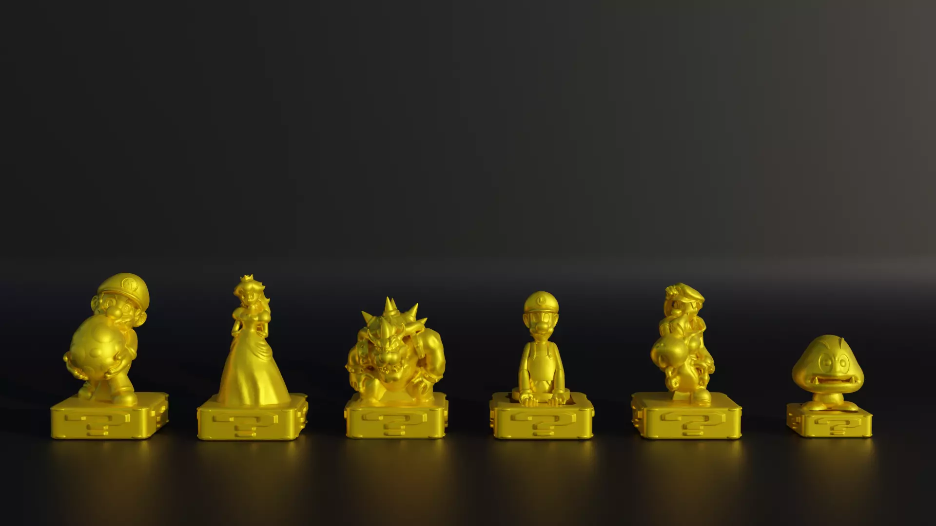 Super Mario Character Figure Chess Set - 6 Different Character 3D print model_0