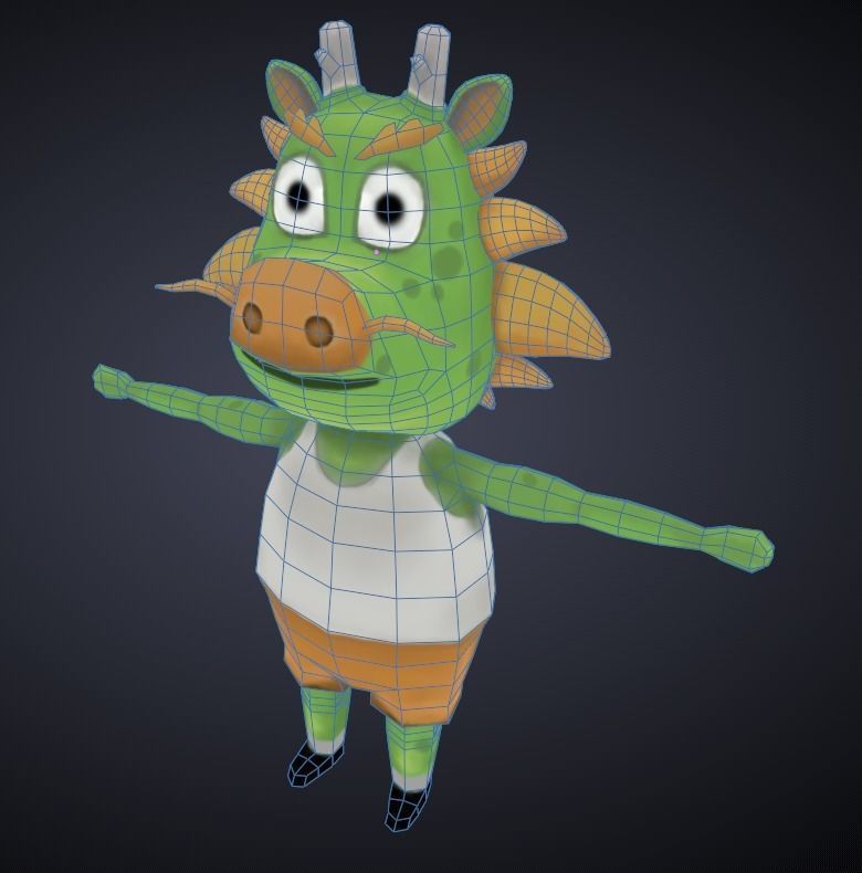 Zodiac - Dragon Low-poly 3D model_5
