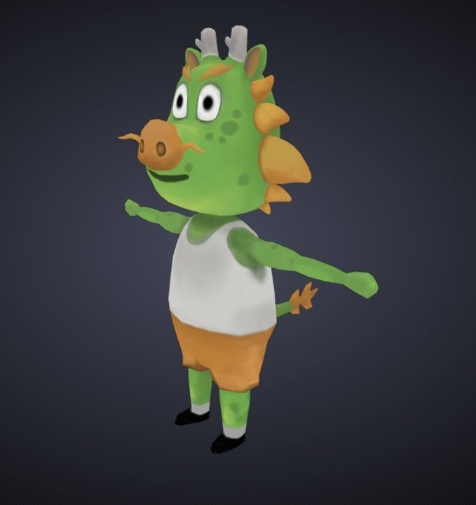 Zodiac - Dragon Low-poly 3D model_1