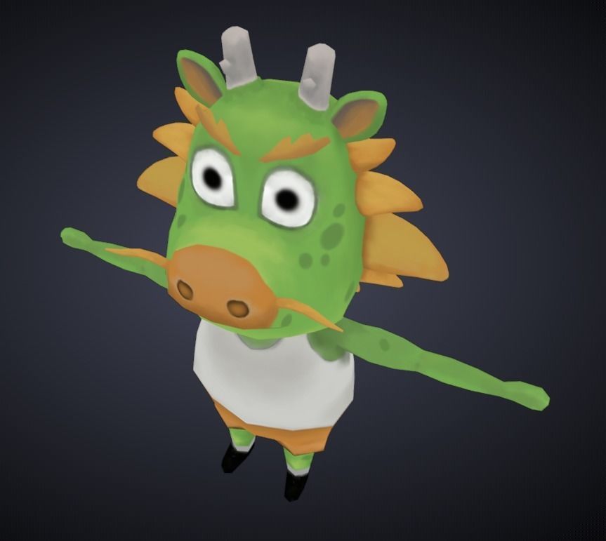 Zodiac - Dragon Low-poly 3D model_4