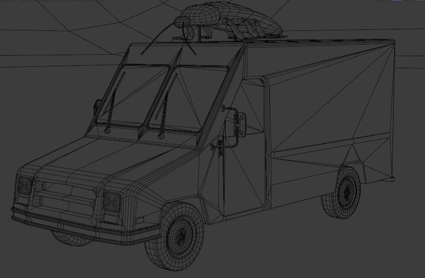 The Bug van Low-poly 3D model_5