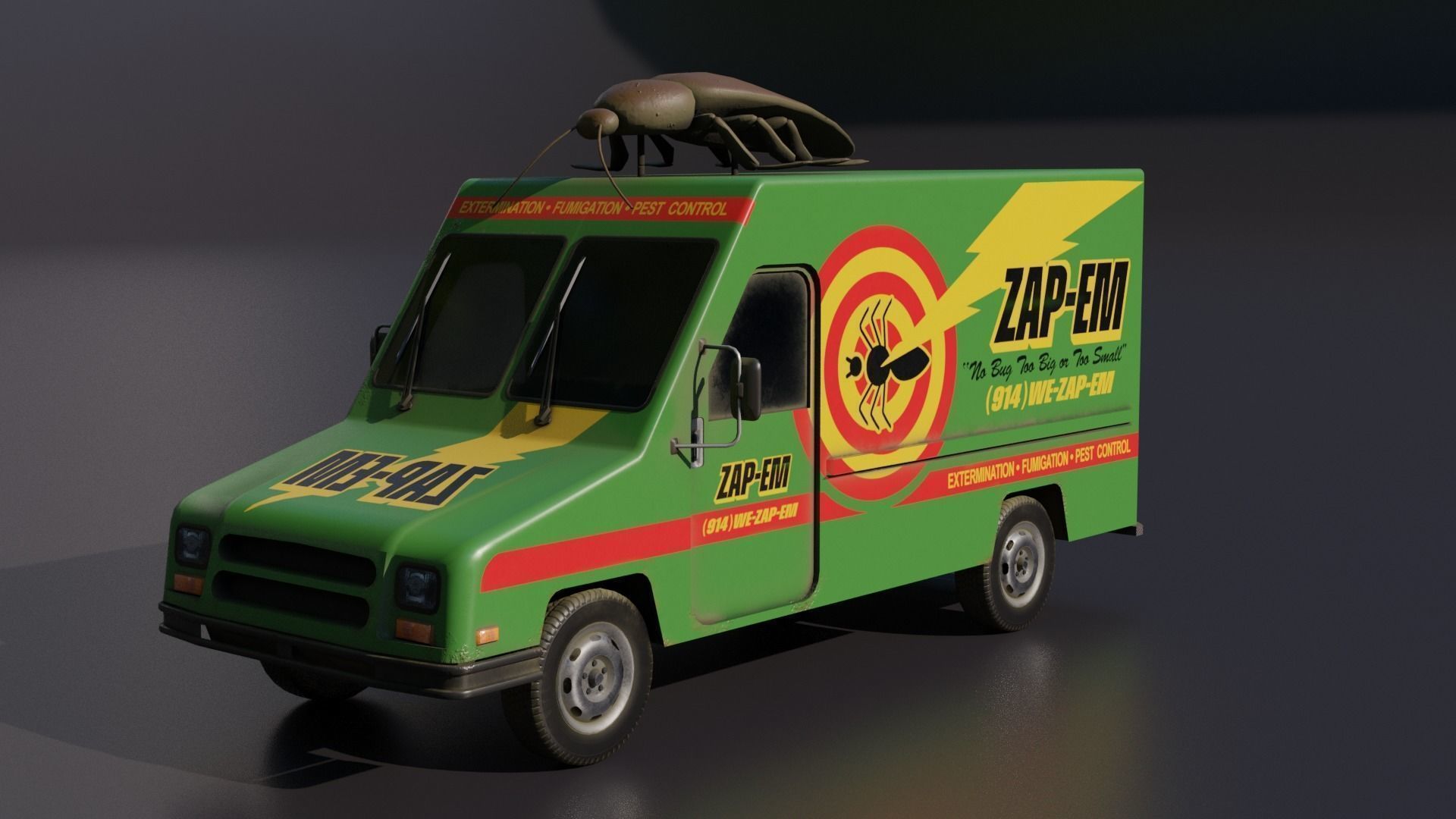 The Bug van Low-poly 3D model_2