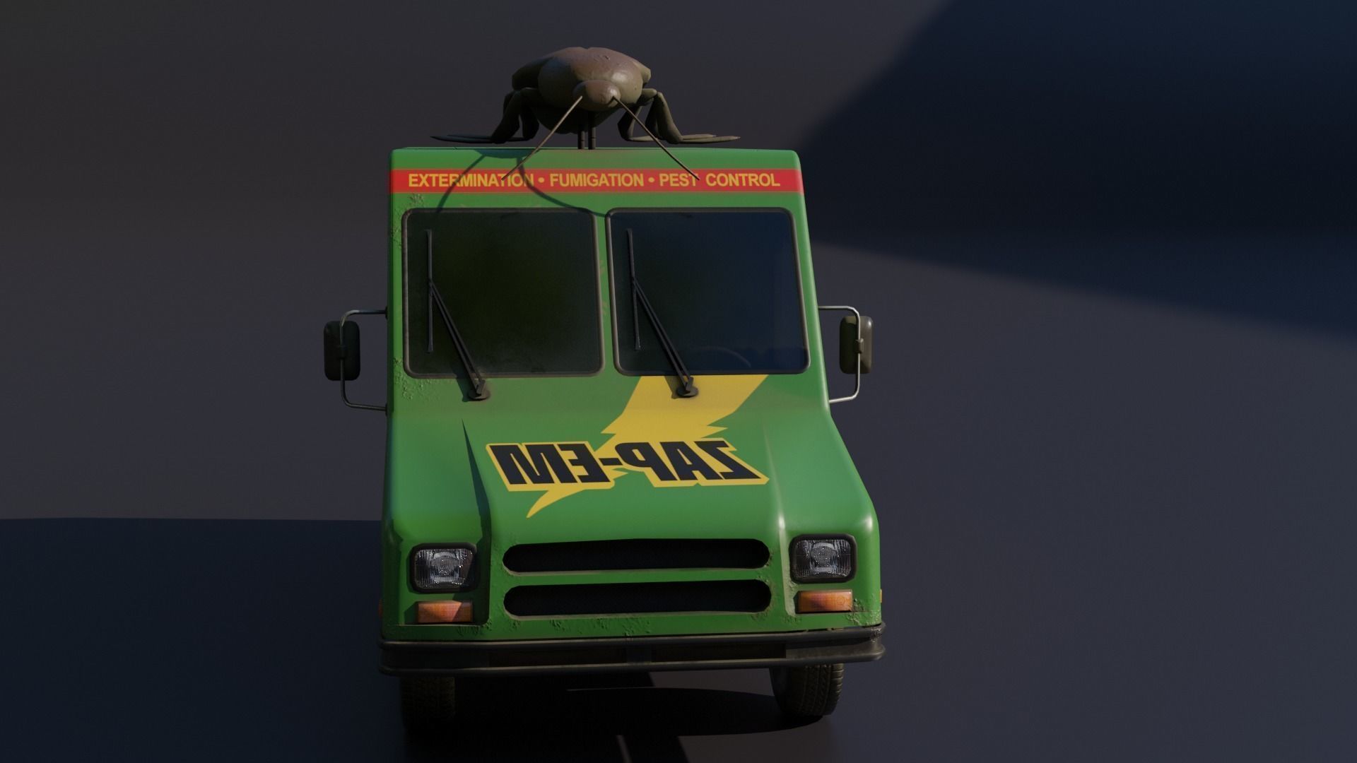 The Bug van Low-poly 3D model_3