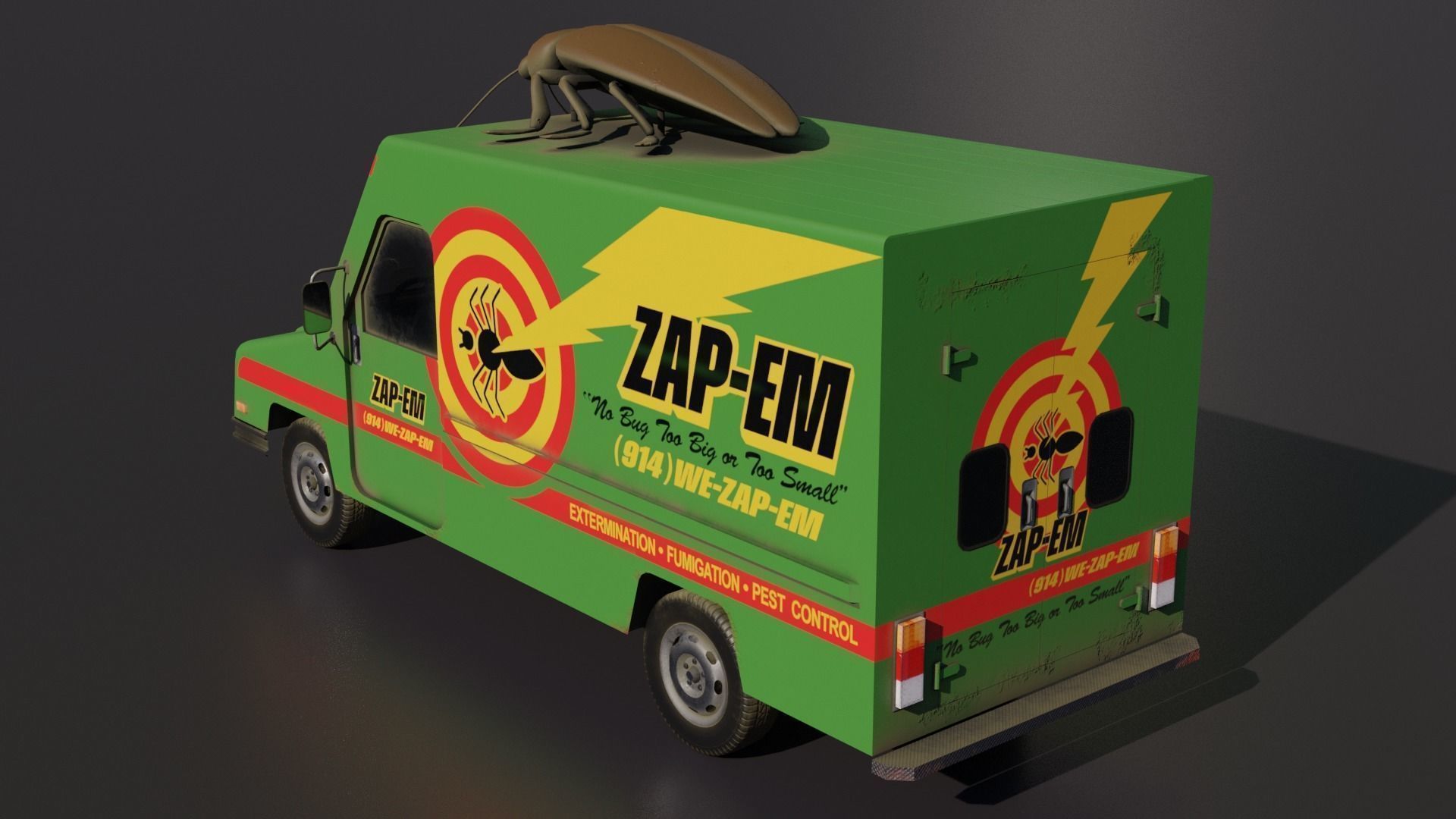 The Bug van Low-poly 3D model_4