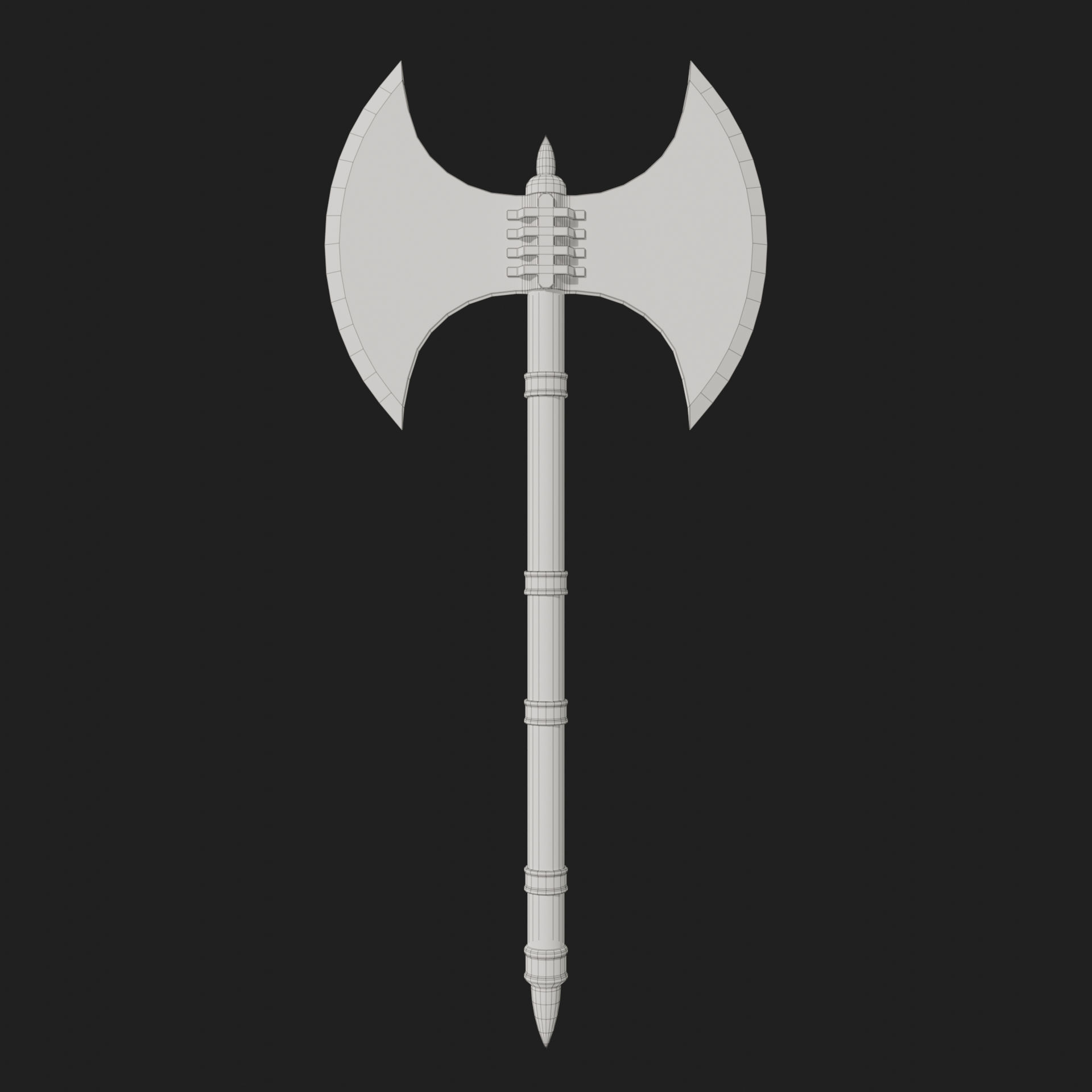 Game ready medieval axe 2  Low-poly 3D model_1