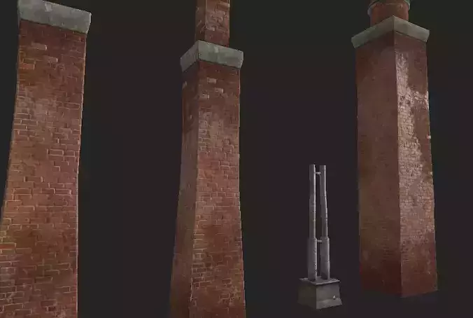 Brick Chimney  Low-poly 3D model