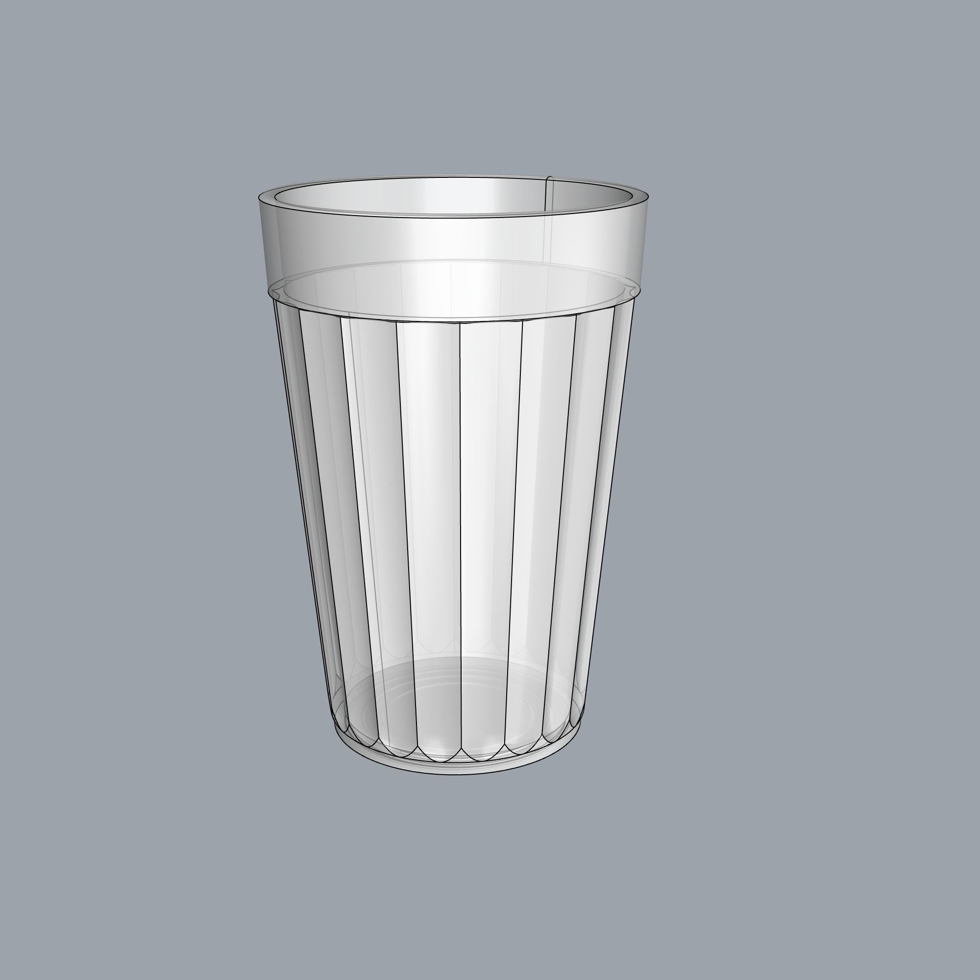 20-sided Faceted Drinking Glass 3D model_1