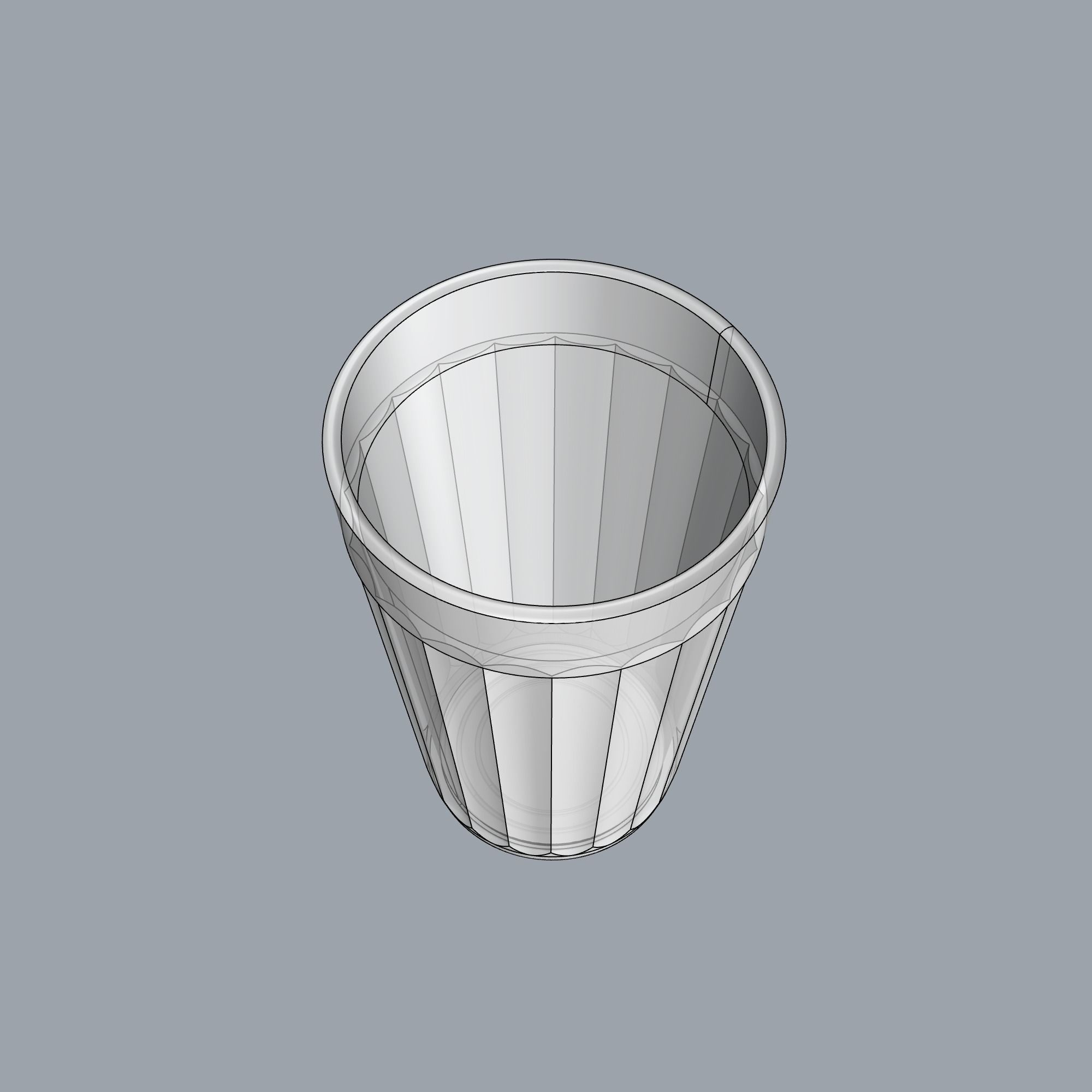 20-sided Faceted Drinking Glass 3D model_2
