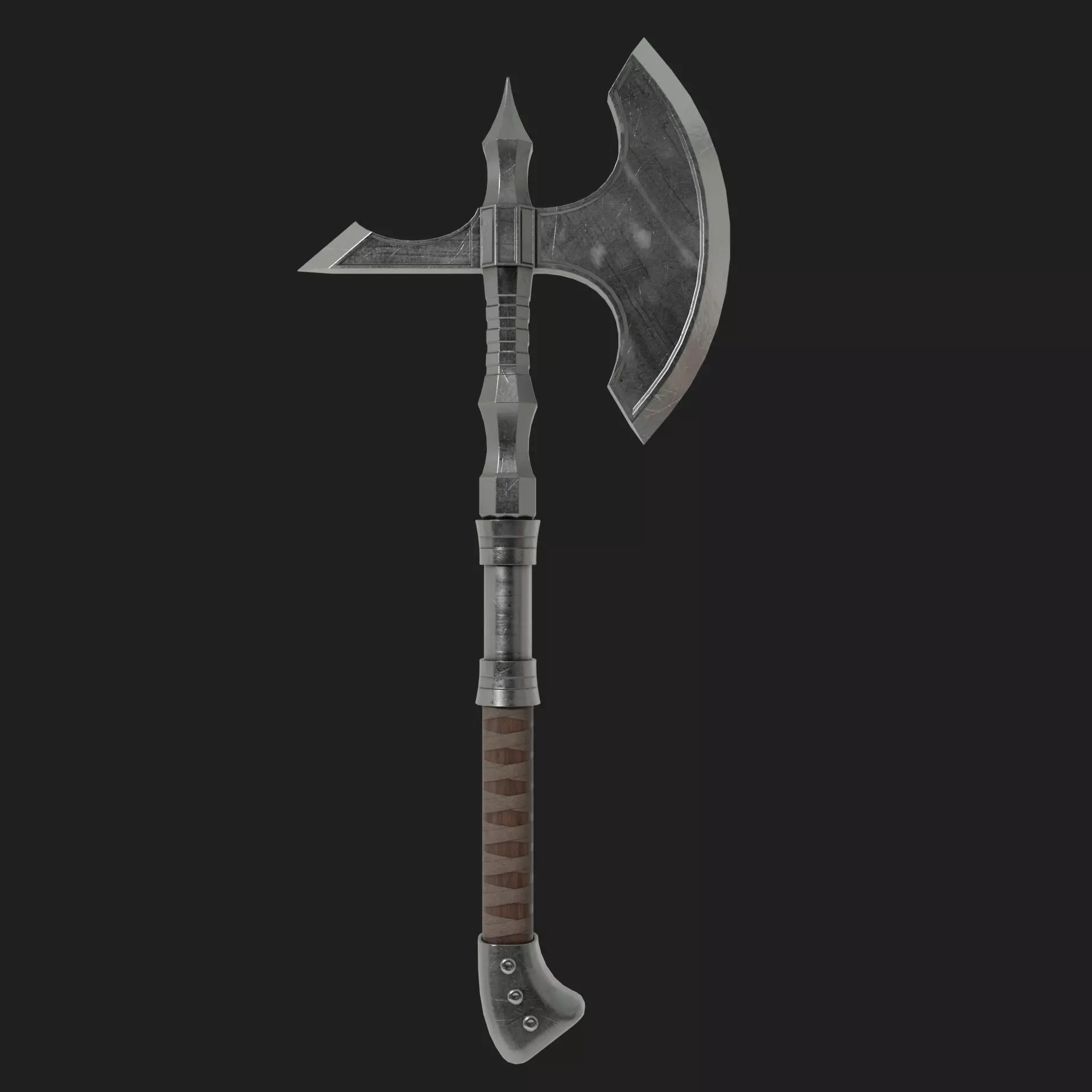 Game ready medieval axe 4 Low-poly 3D model_0