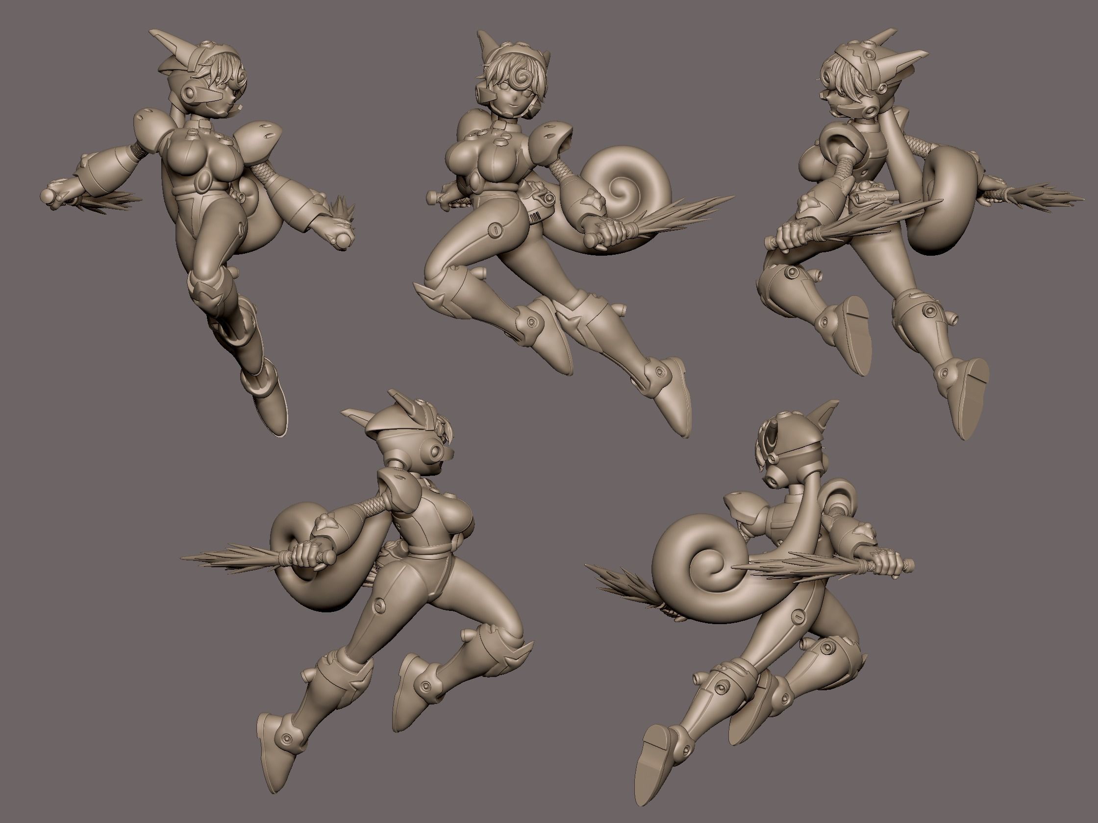 Megaman x Marino  3D print model_2