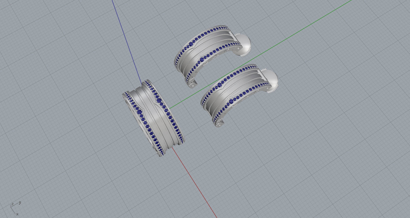 Ring and Earrings 3D print model_11