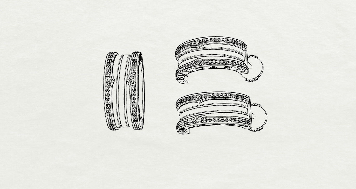 Ring and Earrings 3D print model_18