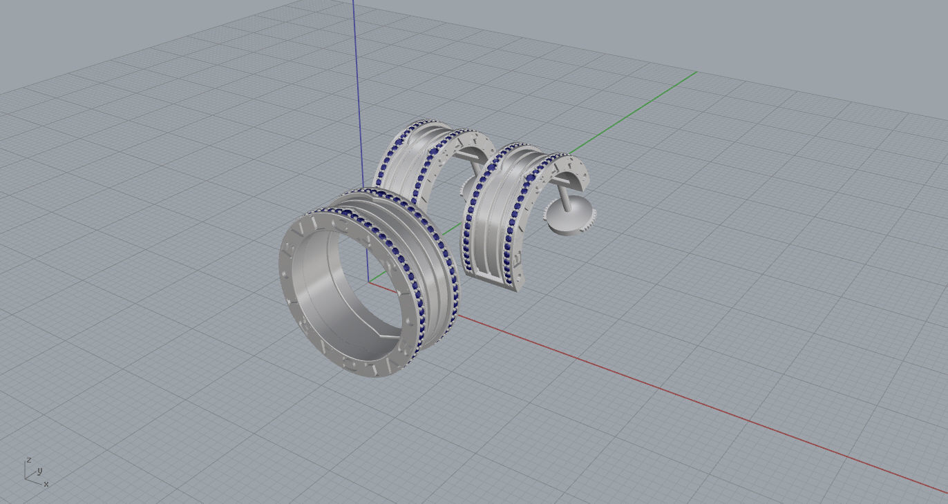 Ring and Earrings 3D print model_12