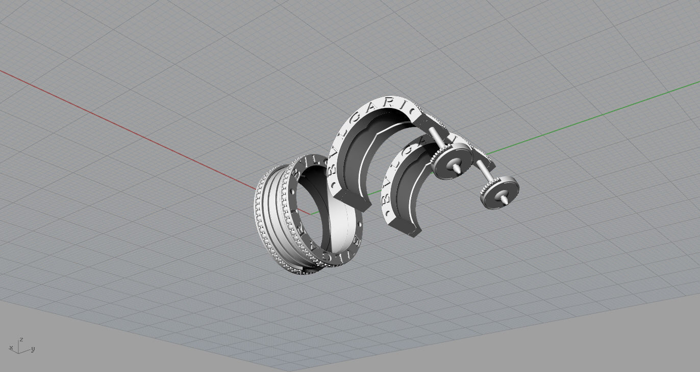 Ring and Earrings 3D print model_9