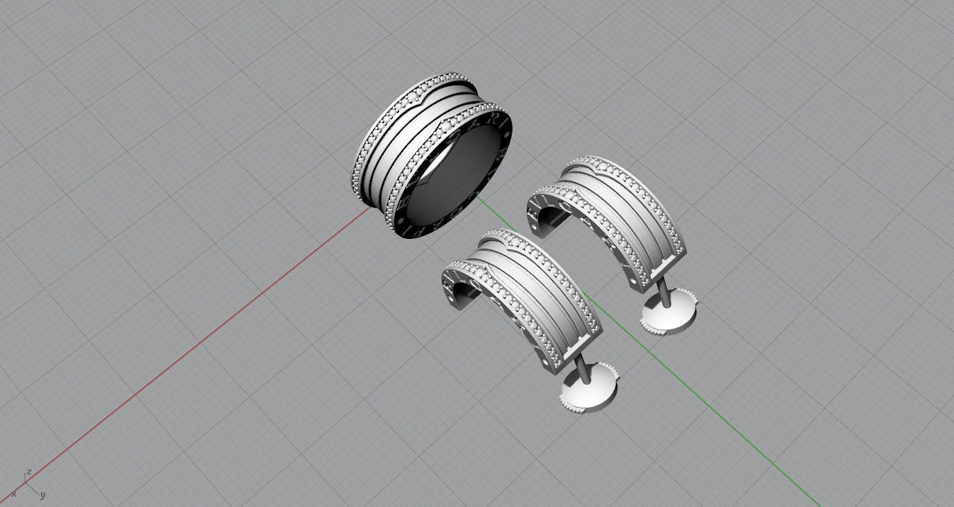 Ring and Earrings 3D print model_10