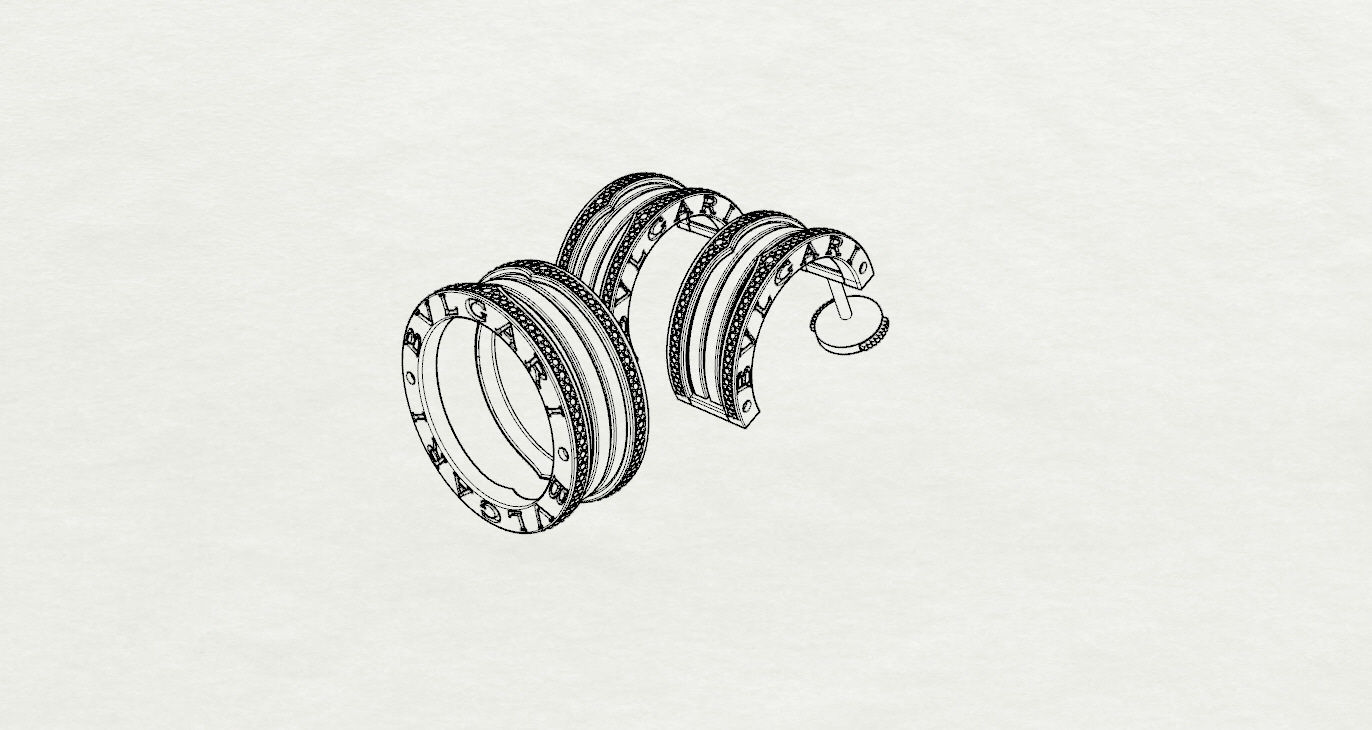 Ring and Earrings 3D print model_16