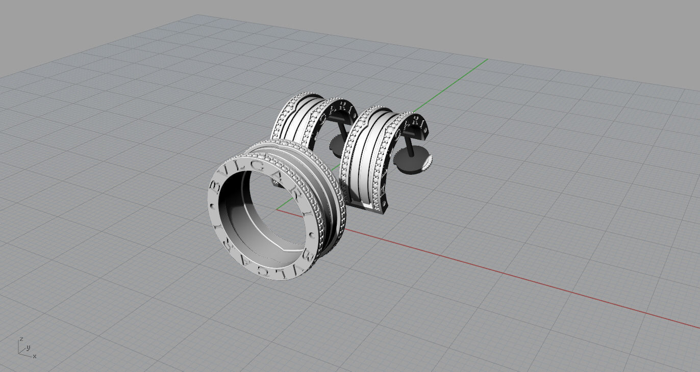 Ring and Earrings 3D print model_8