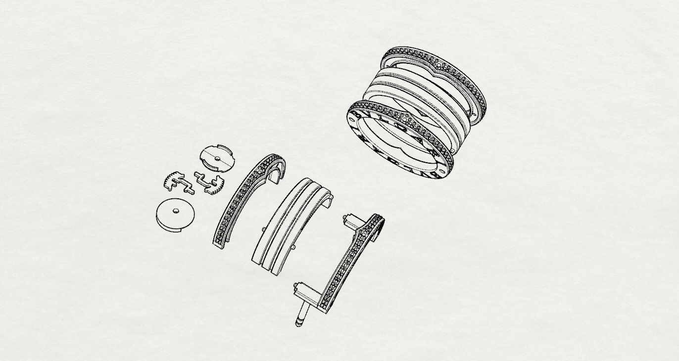 Ring and Earrings 3D print model_22