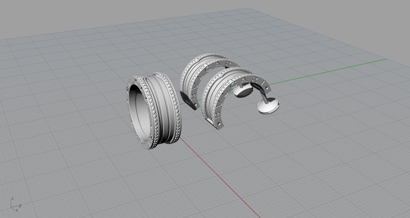 Ring and Earrings 3D print model_7