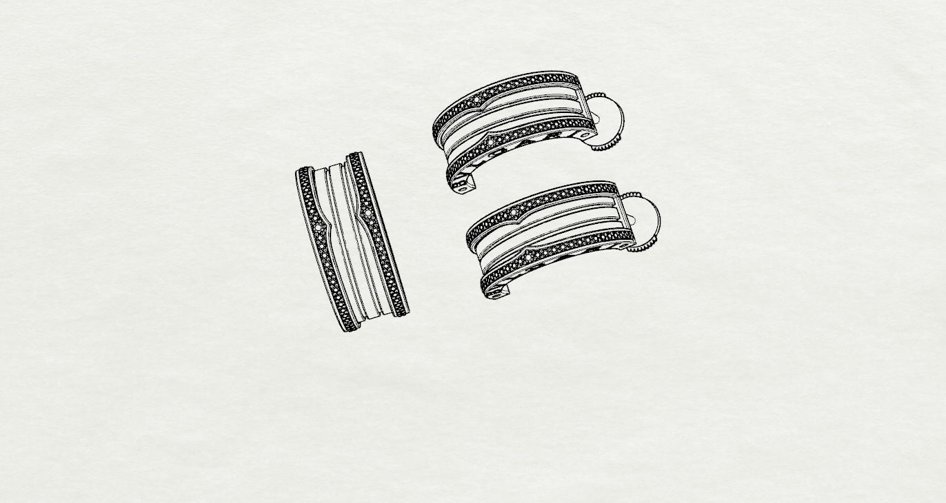 Ring and Earrings 3D print model_15