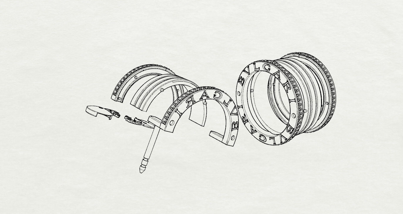 Ring and Earrings 3D print model_23