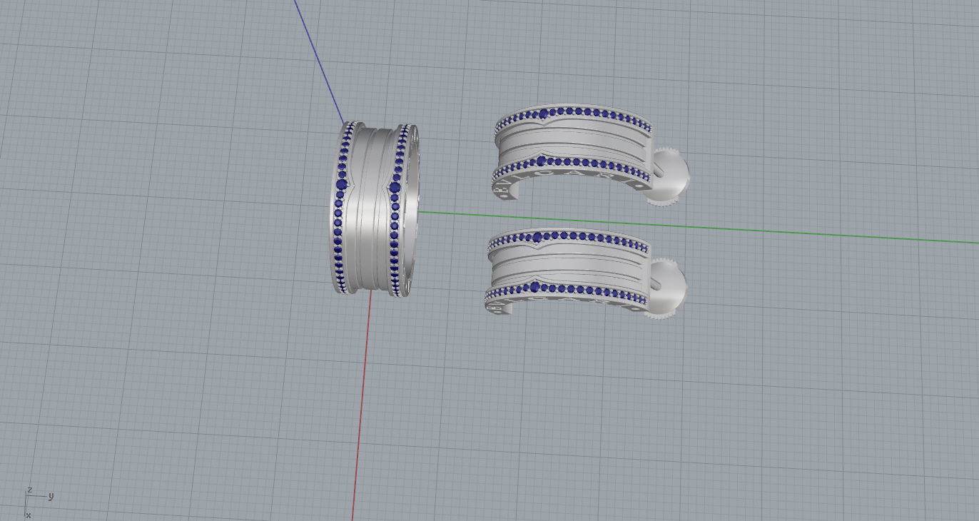 Ring and Earrings 3D print model_14