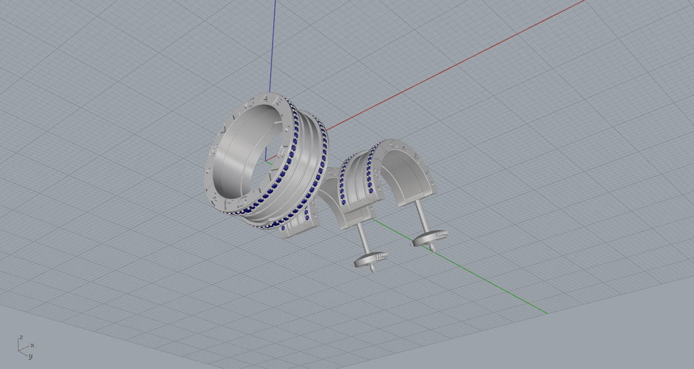 Ring and Earrings 3D print model_13